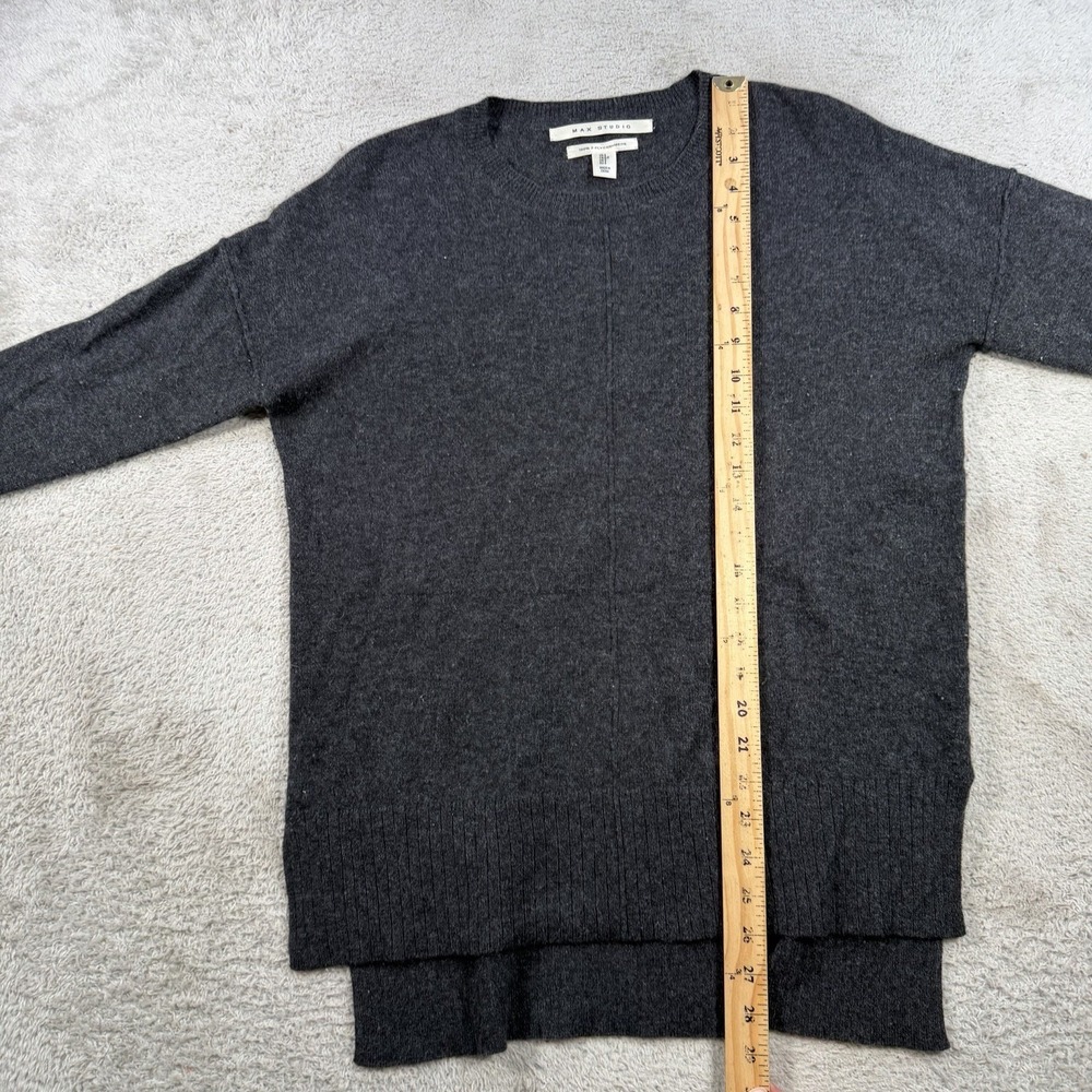 Max Studio Sweater Womens Small Grey 100% Cashmere 2 Ply Oversized Crewneck Soft - Picture 4 of 6